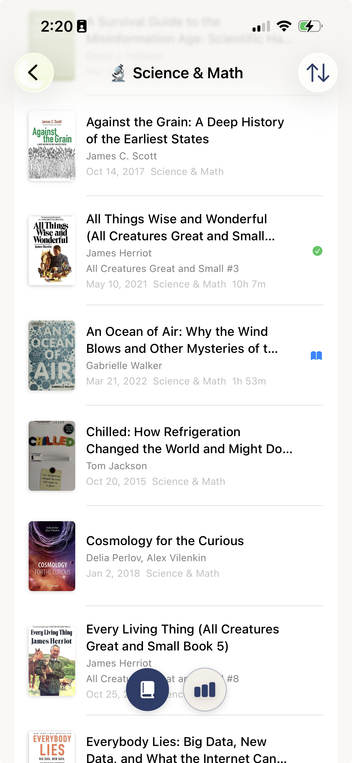 Genre detail view showing books in a category