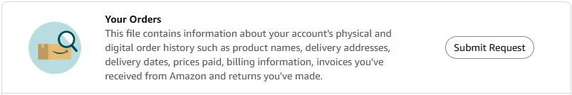 Your Orders Submit Request screenshot