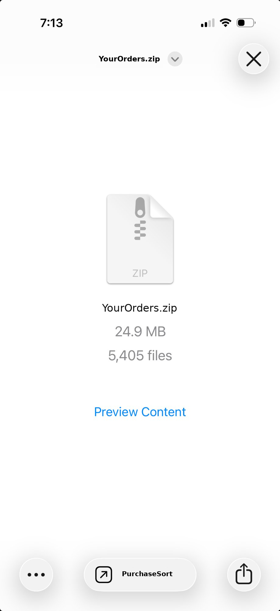 YourOrders.zip preview screen